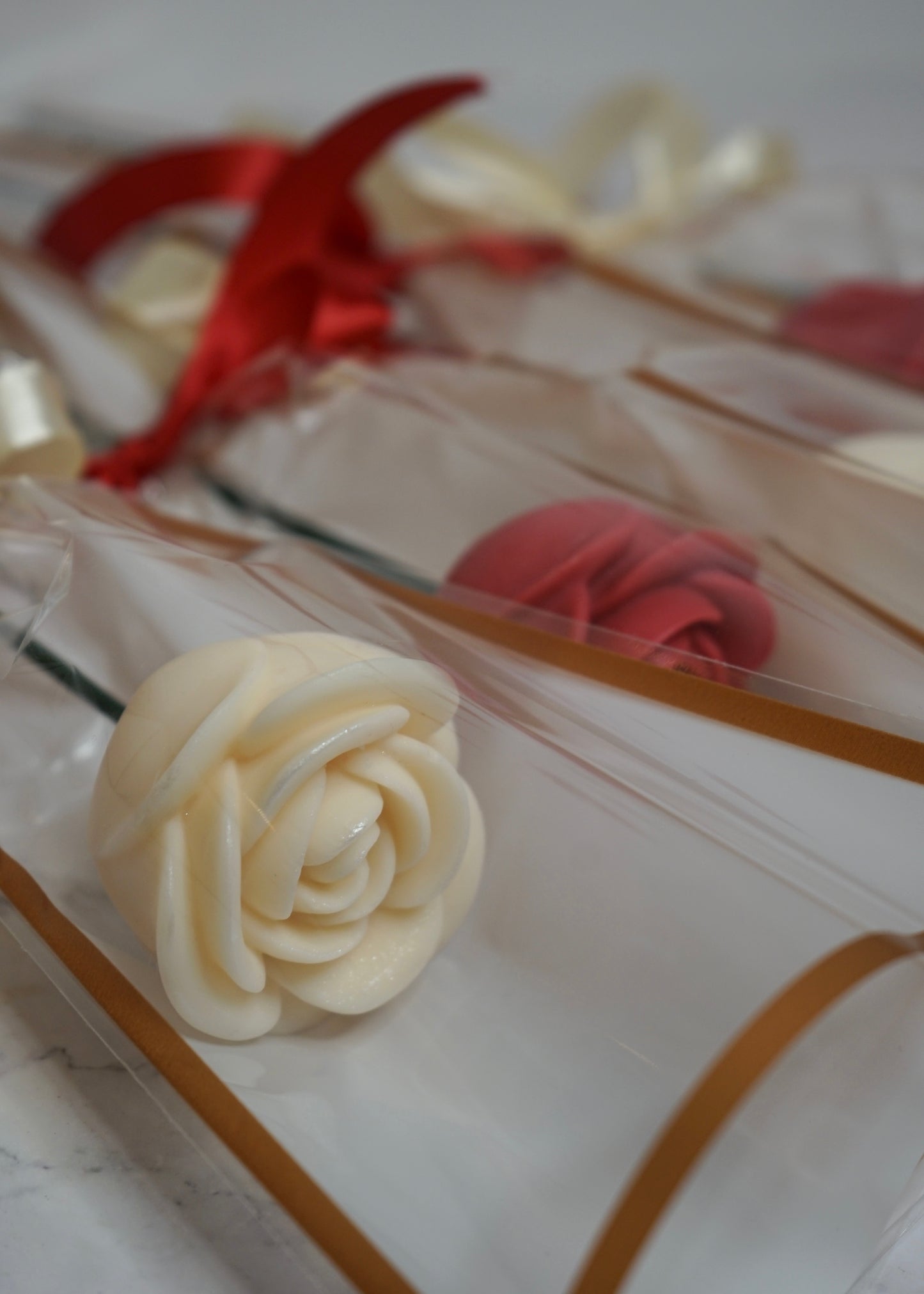 Rose individuelles en fondants