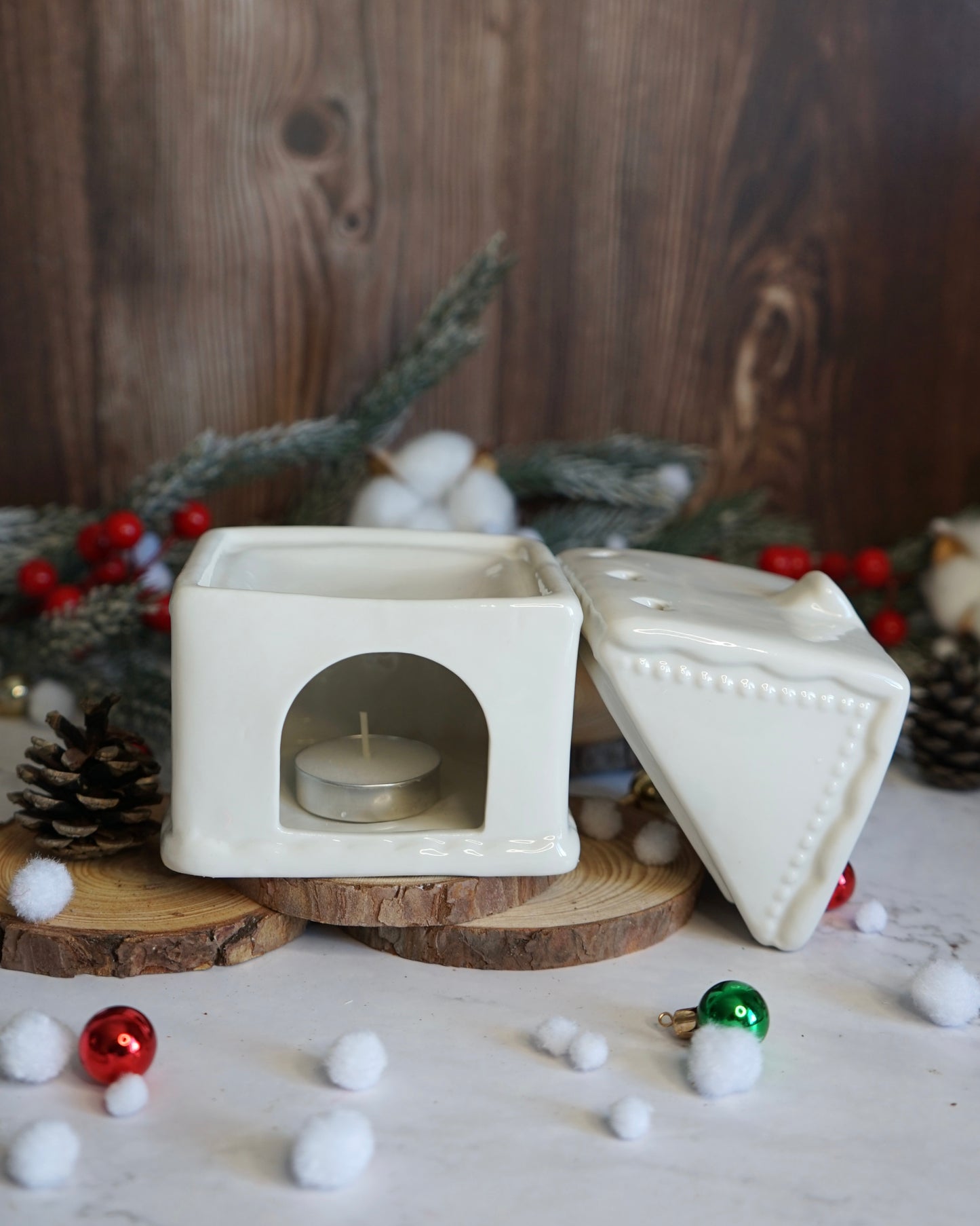 Brûle-parfum Maison en pain d’épice blanc