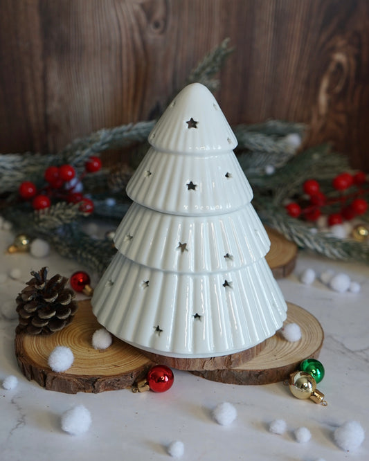 Brûle-parfum Sapin de Noël blanc