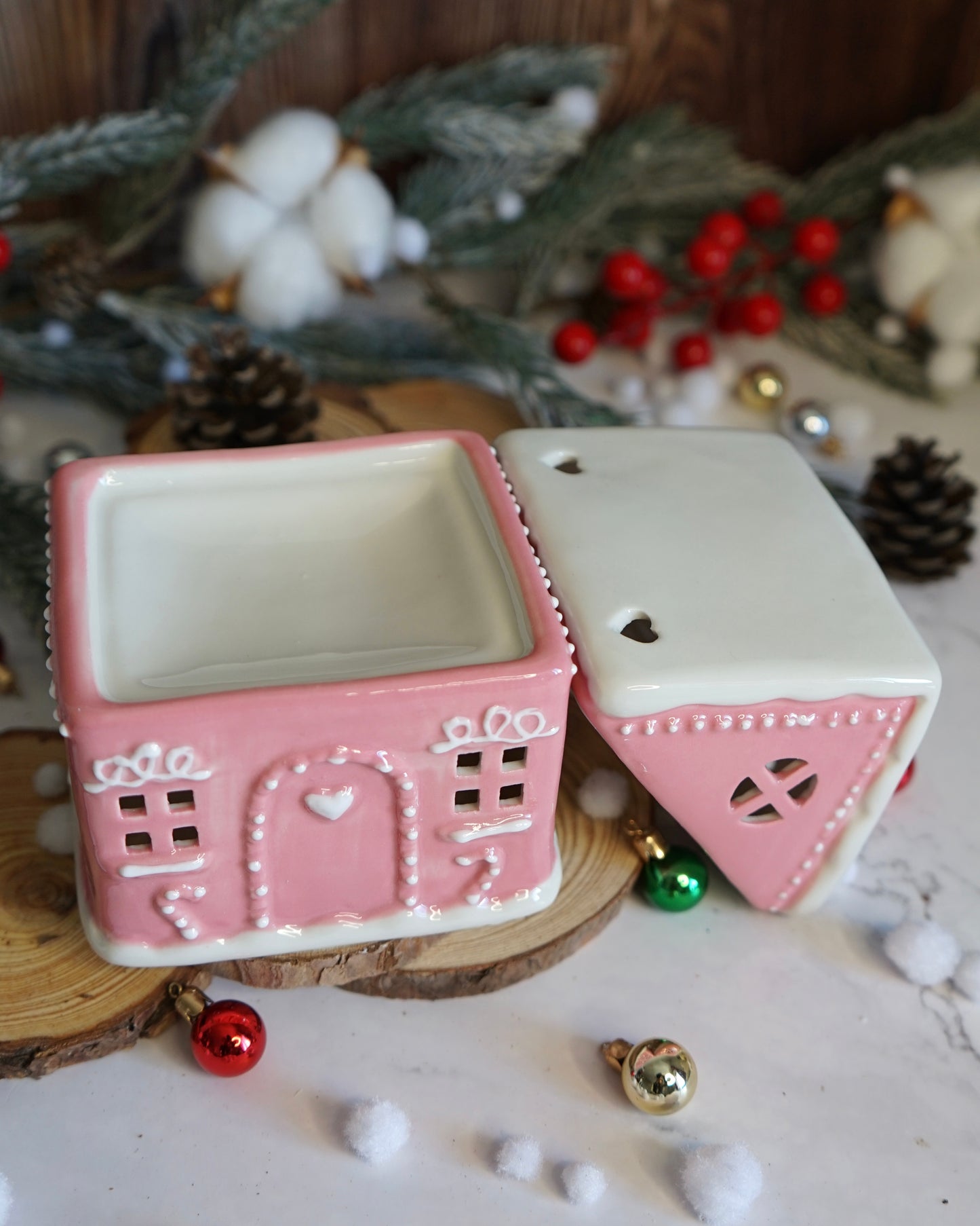 Brûle-parfum Maison en pain d’épice rose