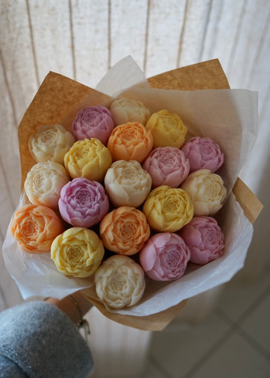Bouquet pivoines aux couleurs pastel