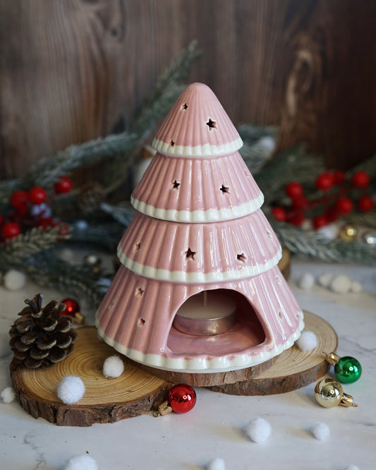 Brûle-parfum Sapin de Noël rose